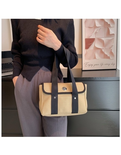 Shopping Contrast Color Canvas Large Shoulder Bags #800774 $18.90 USD, Wholesale Fashion Shoulder Bags