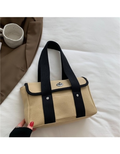 Replica Shopping Contrast Color Canvas Large Shoulder Bags #800774 $18.90 USD for Wholesale