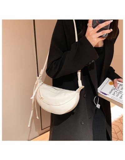 PU White Street Dumpling Shoulder Bags #800805 $25.00 USD, Wholesale Fashion Shoulder Bags