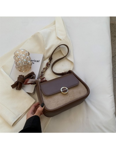 Replica Retro Contrast Color  Brown Shoulder Bags #800817 $35.70 USD for Wholesale