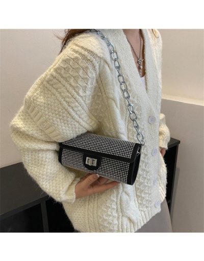  Hot Drilling Chain Twist Lock  Black Shoulder Bags #800831 $20.80 USD, Wholesale Fashion Shoulder Bags