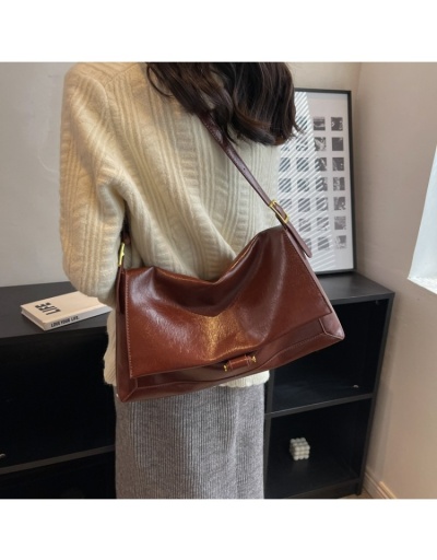 Vintage Solid Brown Large Capacity Shoulder Bags #800847 $43.91 USD, Wholesale Fashion Shoulder Bags