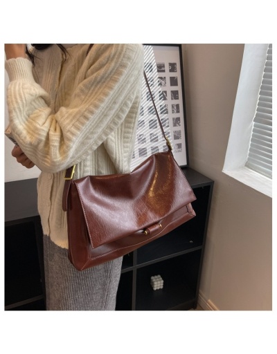 Replica Vintage Solid Brown Large Capacity Shoulder Bags #800847 $43.91 USD for Wholesale