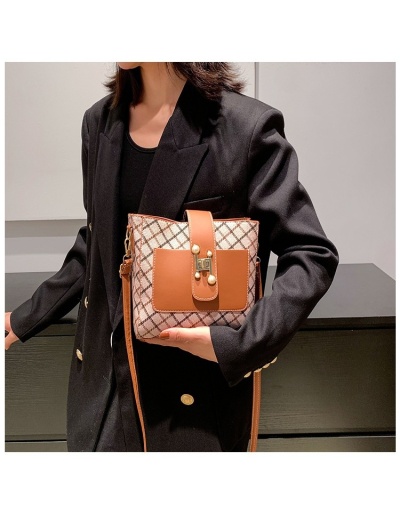 Rhombus Patchwork Contrast Color Large Capacity Shoulder Bags #800922 $15.00 USD, Wholesale Fashion Shoulder Bags