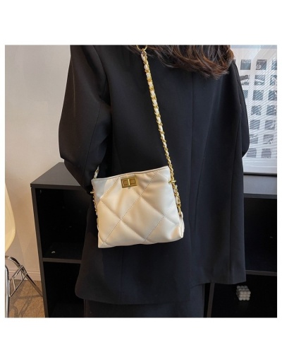 Replica Rhombus Lattice  White Chain Shoulder Bags #800928 $33.75 USD for Wholesale