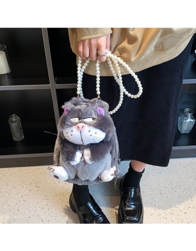 Replica  2022 Plush Cartoon Pearl Cute Cat Messenger Bag #800942 $30.63 USD for Wholesale