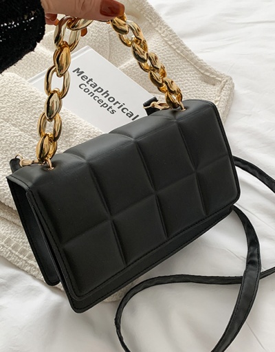 Replica Grid Casual Chain Hasp Shoulder Bag #800983 $32.56 USD for Wholesale