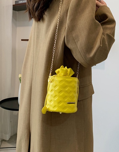 Replica Rhombus Lattice Drawstring Chain Cylinder Shoulder Bag #800994 $31.50 USD for Wholesale