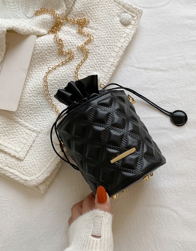 Replica Rhombus Lattice Drawstring Chain Cylinder Shoulder Bag #800994 $31.50 USD for Wholesale