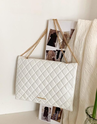 Replica Designer Rhombus Lattice White Large Shoulder Bags #801003 $33.60 USD for Wholesale