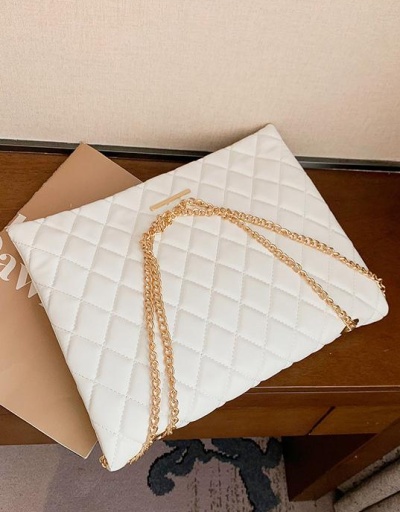 Replica Designer Rhombus Lattice White Large Shoulder Bags #801003 $33.60 USD for Wholesale