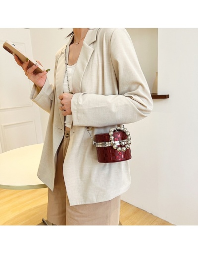 Plaid Beaded Chain Single Shoulder Bag #801034 $25.58 USD, Wholesale Fashion Shoulder Bags