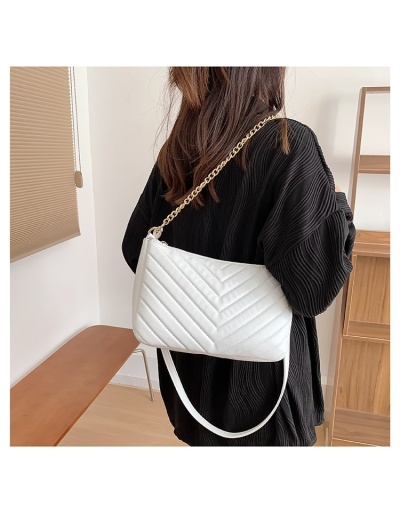 Ladies Pure Color Chain Shoulder Bags #801040 $17.55 USD, Wholesale Fashion Shoulder Bags