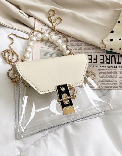 Replica Chic Chain Faux-Pearl Visible Shoulder Bags #801048 $29.38 USD for Wholesale