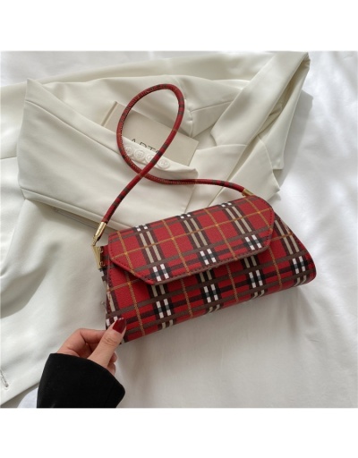 Replica  PU Plaid Popular Contrast Color Armpits Bag #801053 $17.24 USD for Wholesale