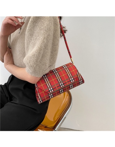 Replica  PU Plaid Popular Contrast Color Armpits Bag #801053 $17.24 USD for Wholesale