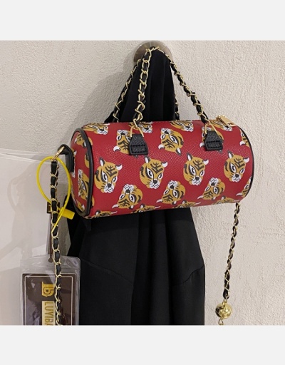 Travel  Tiger Printed Cylinder Shape Shoulder Bags #801055 $33.18 USD, Wholesale Fashion Shoulder Bags