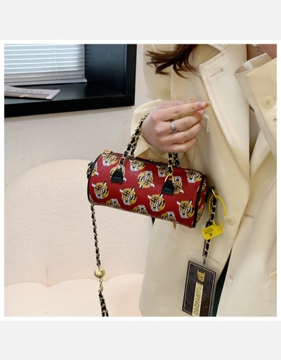 Replica Travel  Tiger Printed Cylinder Shape Shoulder Bags #801055 $33.18 USD for Wholesale