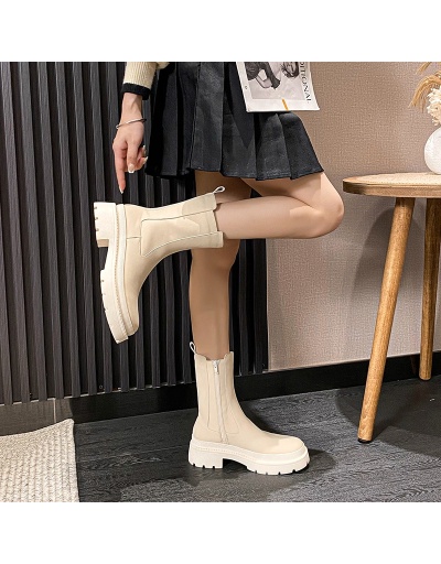 Replica Street Zip Chunky Mid Calf Boots #801083 $71.12 USD for Wholesale