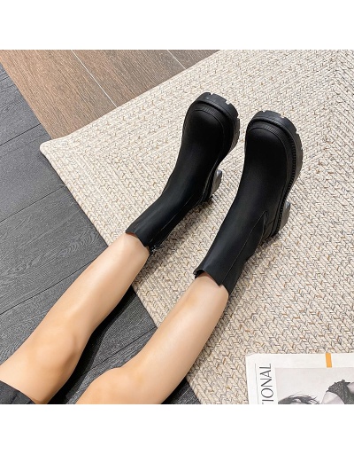 Replica Street Zip Chunky Mid Calf Boots #801083 $71.12 USD for Wholesale