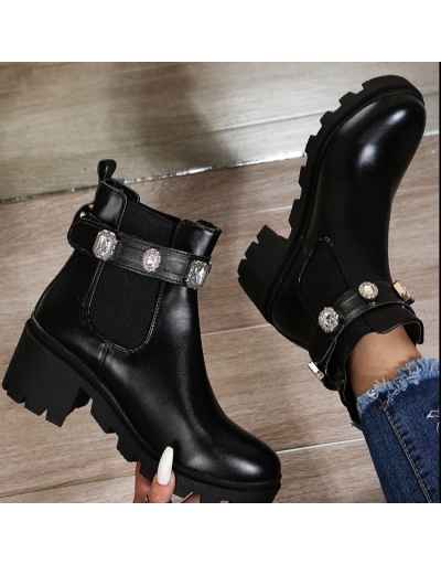 Replica Tie Dye Zircon Chunky Boots For Women #801086 $66.64 USD for Wholesale