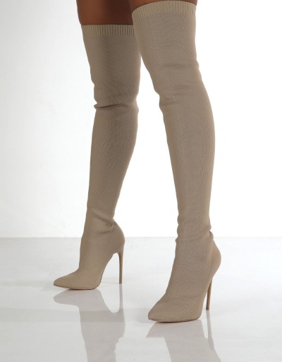 Replica Fashionable Solid Thin Heels Over The Knee Boots #801087 $66.07 USD for Wholesale