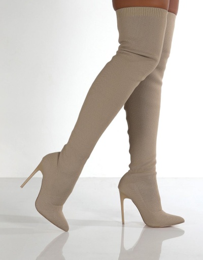 Replica Fashionable Solid Thin Heels Over The Knee Boots #801087 $66.07 USD for Wholesale