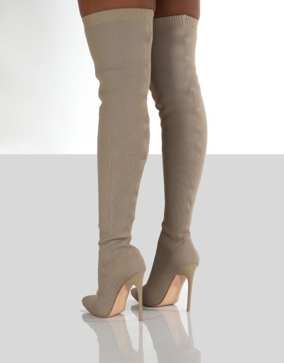 Replica Fashionable Solid Thin Heels Over The Knee Boots #801087 $66.07 USD for Wholesale