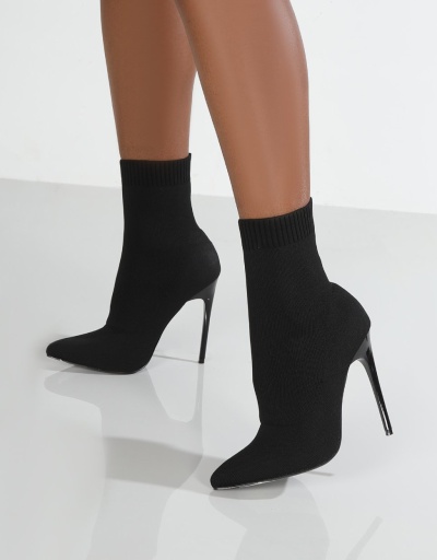 Replica New Point Toe Knitting Stiletto Ankle Boots  #801097 $53.82 USD for Wholesale