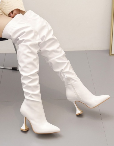 Replica Chic Ruched Goblet Heel Womens Boots #801100 $89.65 USD for Wholesale