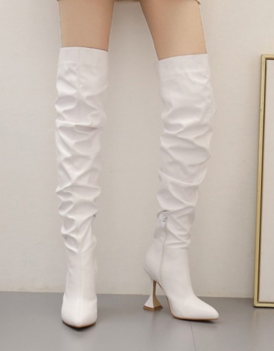 Replica Chic Ruched Goblet Heel Womens Boots #801100 $89.65 USD for Wholesale