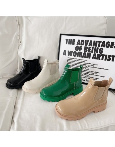 Replica  Women's PU Pure Color Chunky Boots #801101 $61.36 USD for Wholesale