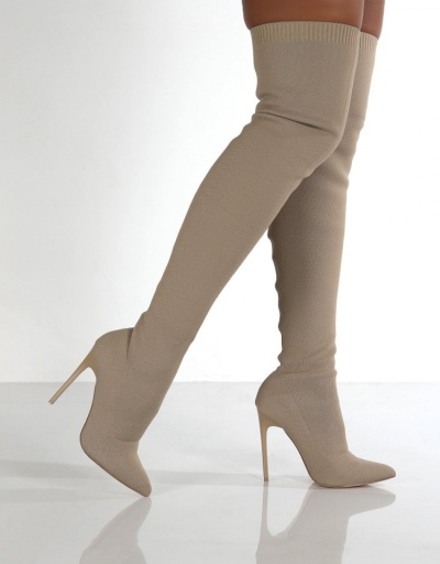 Replica Stylish Solid Over The Knee Stiletto  High Boots #801103 $60.51 USD for Wholesale