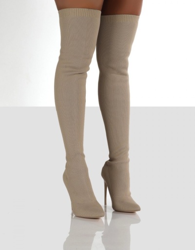 Replica Stylish Solid Over The Knee Stiletto  High Boots #801103 $60.51 USD for Wholesale