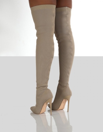 Replica Stylish Solid Over The Knee Stiletto  High Boots #801103 $60.51 USD for Wholesale