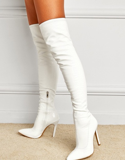 Replica Fashion Solid Point Toe Heeled Boots  #801105 $95.76 USD for Wholesale