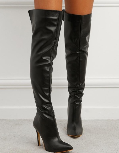 Replica Trendy Street Cool Solid Color Over The Knee Boots #801108 $96.38 USD for Wholesale