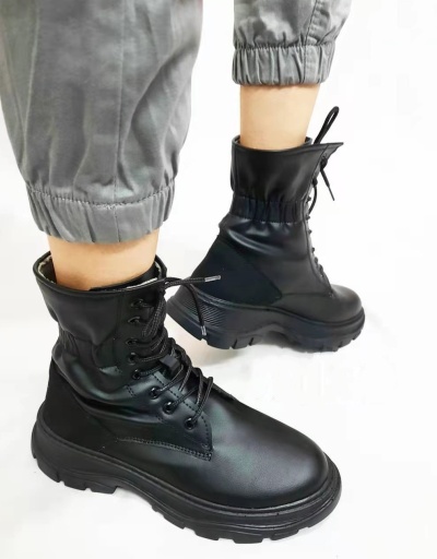 Replica Versatile Trendy Women Lace Up Ankle Boots #801109 $57.82 USD for Wholesale