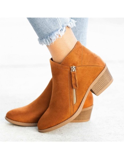 2022 Solid Suede Zipper Short Boots #801110 $31.44 USD, Wholesale Fashion Boots