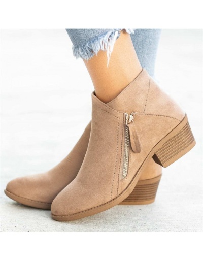 Replica 2022 Solid Suede Zipper Short Boots #801110 $31.44 USD for Wholesale