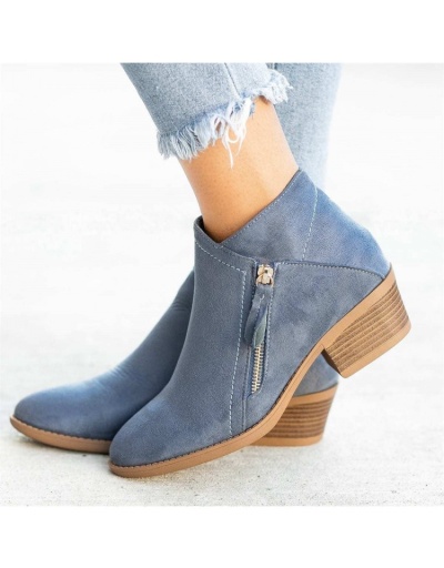 Replica 2022 Solid Suede Zipper Short Boots #801110 $31.44 USD for Wholesale