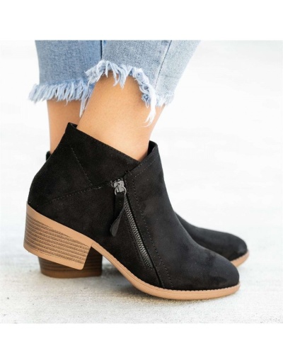 Replica 2022 Solid Suede Zipper Short Boots #801110 $31.44 USD for Wholesale