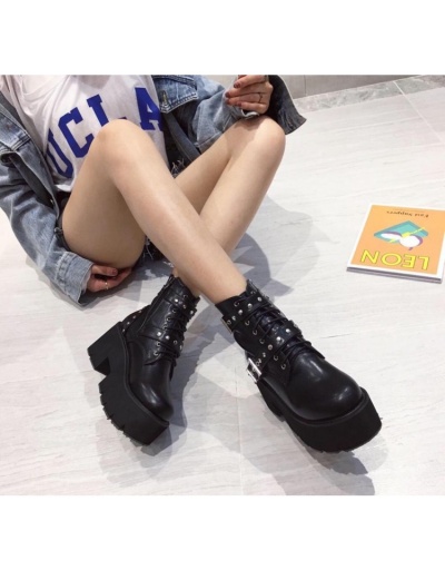 Replica  PU Pure Color Platform Women's Short Boots #801115 $97.94 USD for Wholesale