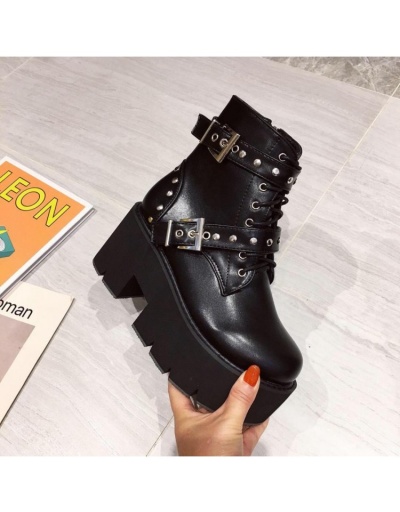 Replica  PU Pure Color Platform Women's Short Boots #801115 $97.94 USD for Wholesale