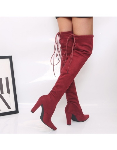 Replica Winter Velvet Chunky  Over The Knee Heel Boots  #801120 $63.48 USD for Wholesale