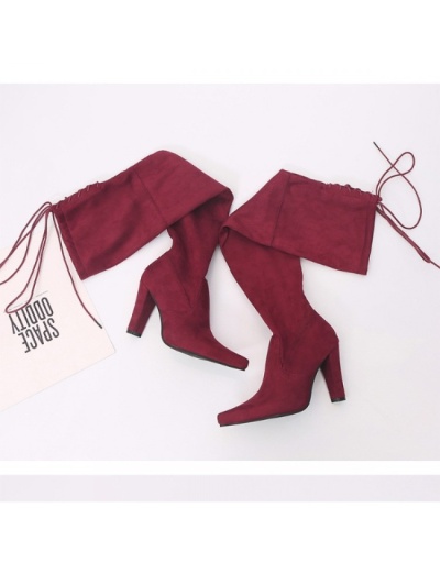 Replica Winter Velvet Chunky  Over The Knee Heel Boots  #801120 $63.48 USD for Wholesale