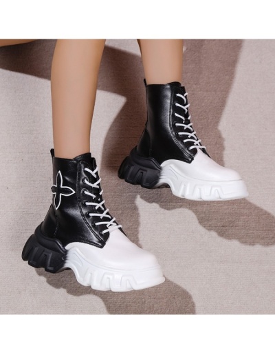 Replica Color Blocking Designer Lace Up Ankle Boots  #801124 $75.58 USD for Wholesale