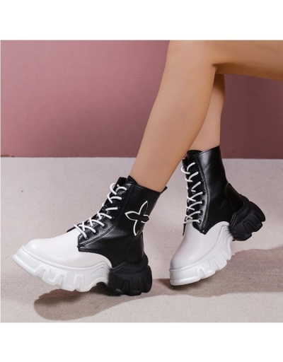 Replica Color Blocking Designer Lace Up Ankle Boots  #801124 $75.58 USD for Wholesale