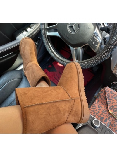 Pure Color Slip On Women Mid Calf Boots #801130 $42.48 USD, Wholesale Fashion Boots