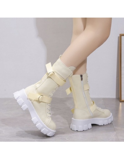 Replica Stylish Black Chunky Mid Calf Boots For Women #801132 $49.65 USD for Wholesale